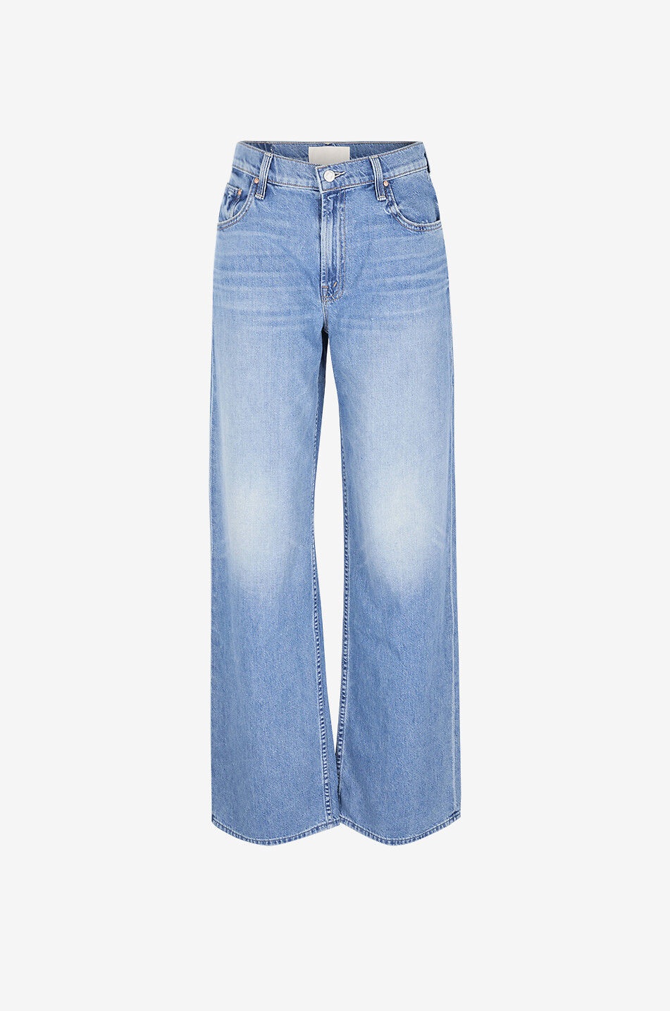 MOTHER The Spinner Sneak Tomorrow Never Knows light-washed wide-leg jeans Women BLUE 1