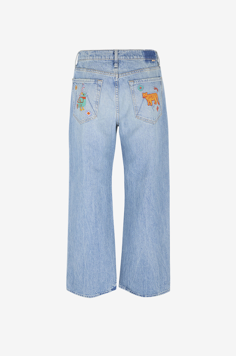 MOTHER The Dodger Flood That's All Folks embroidered slouchy jeans Women BLUE 2