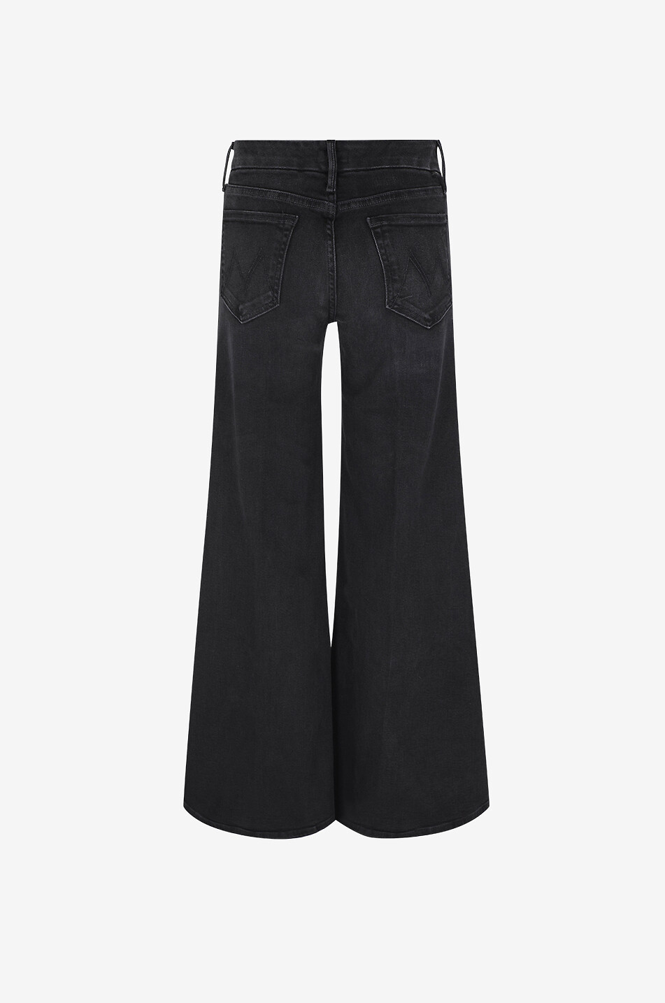 MOTHER The Roller Sneak Spiked Hair Art Flair faded flared jeans Women BLACK 2