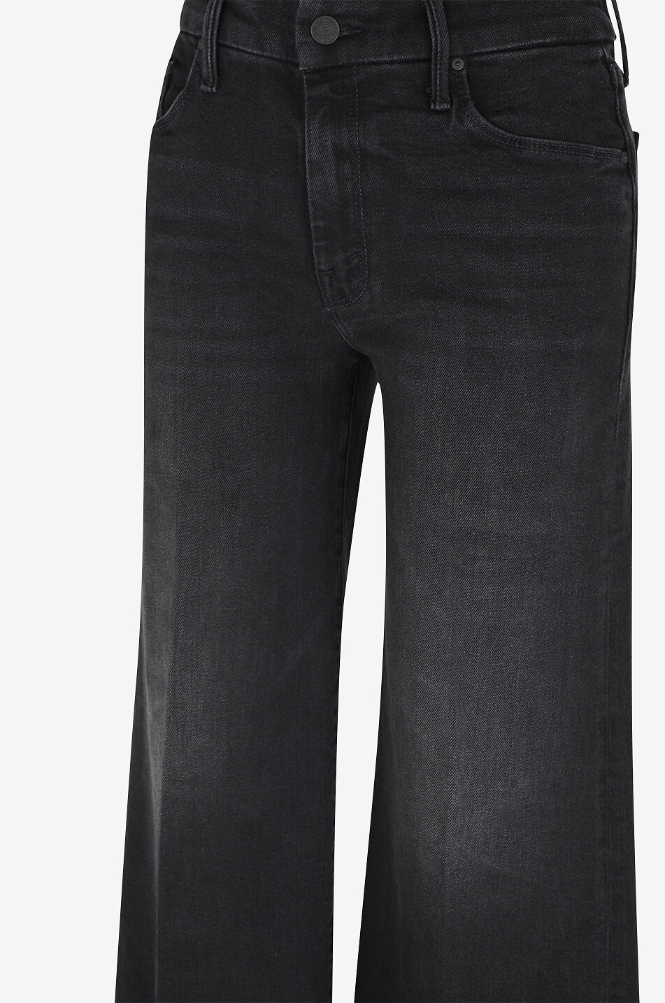 MOTHER The Roller Sneak Spiked Hair Art Flair faded flared jeans Women BLACK 3
