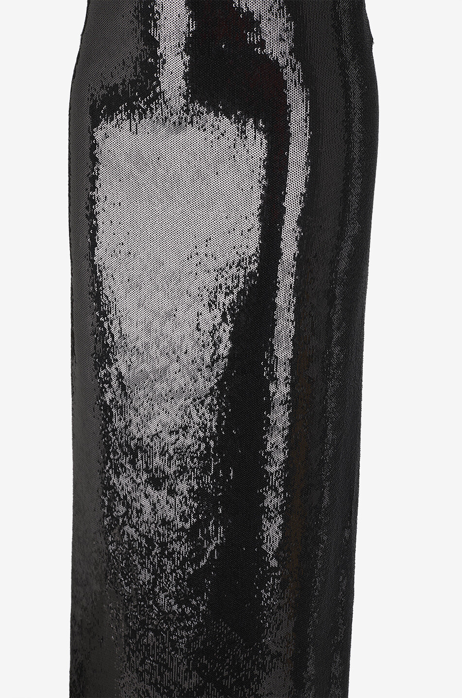 TOTEME Jupe longue ajustée en sequins brillants Femme NOIR 3