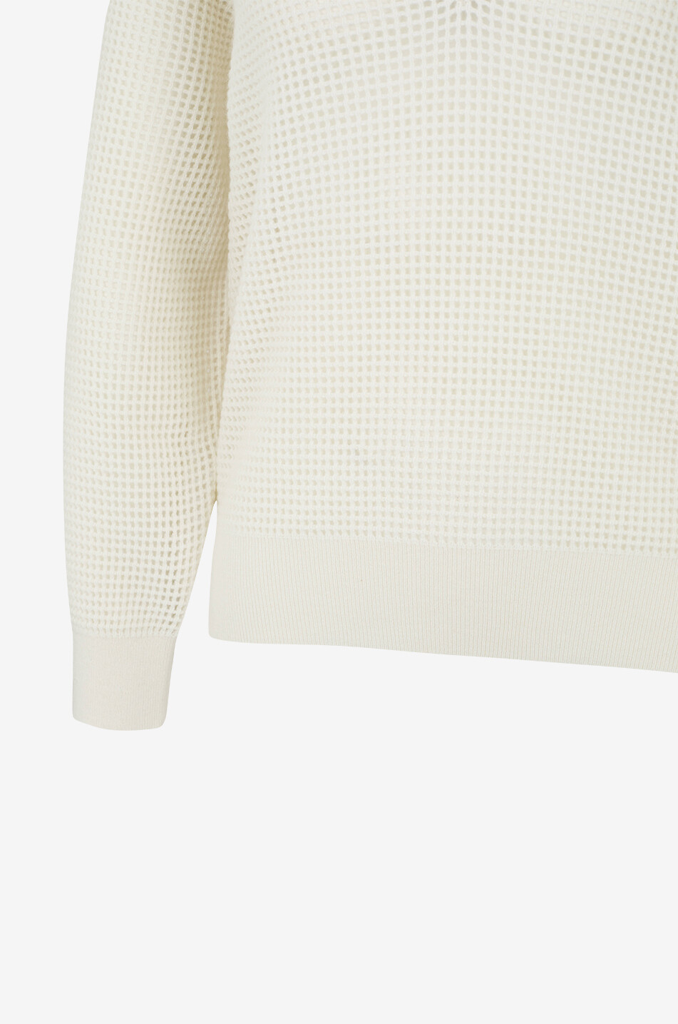 BRUNELLO CUCINELLI V-neck cashmere net jumper Women EGGSHELL 3