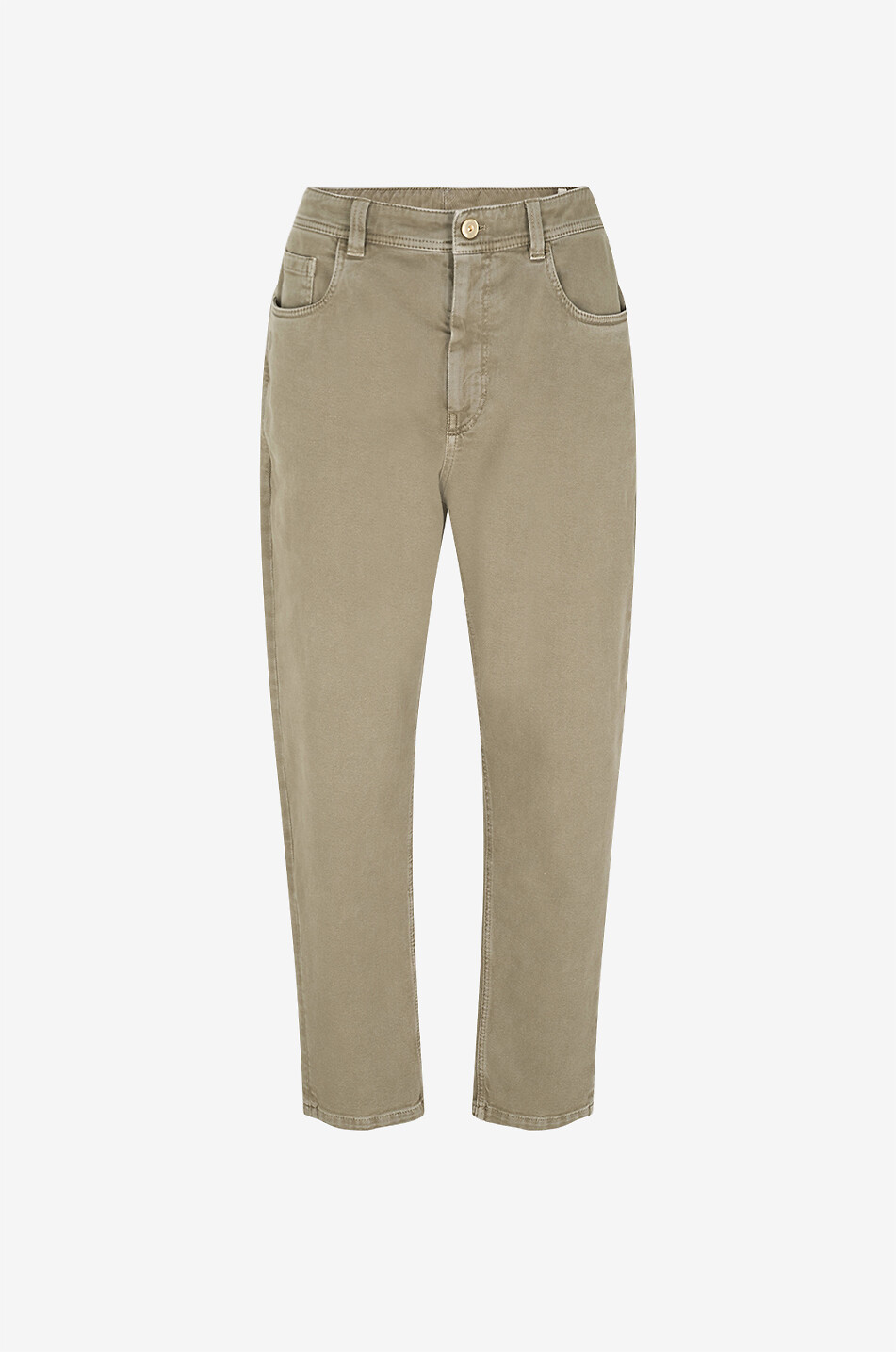 BRUNELLO CUCINELLI カジュアルパンツ カーキ 36 Dyed Comfort Denim baggy tapered cropped jeans - BRUNELLO