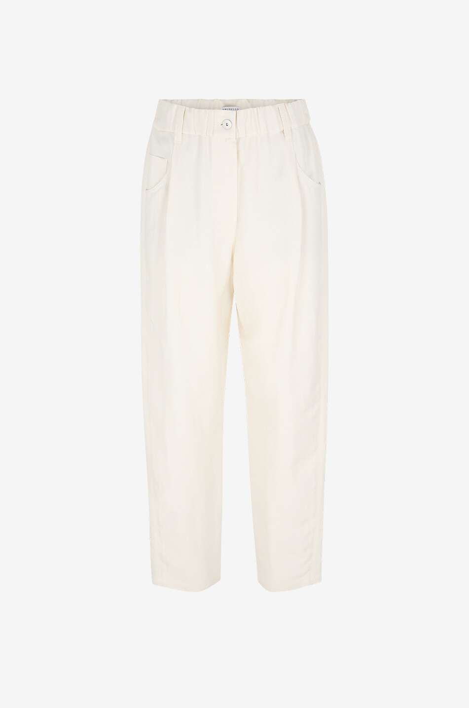 Monili viscose and linen twill baggy trousers