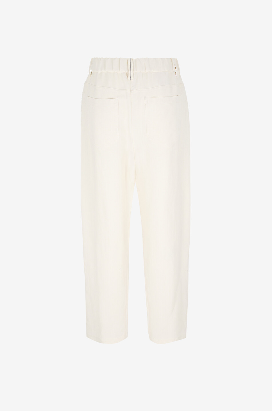 BRUNELLO CUCINELLI Monili viscose and linen twill baggy trousers Women Light beige 2