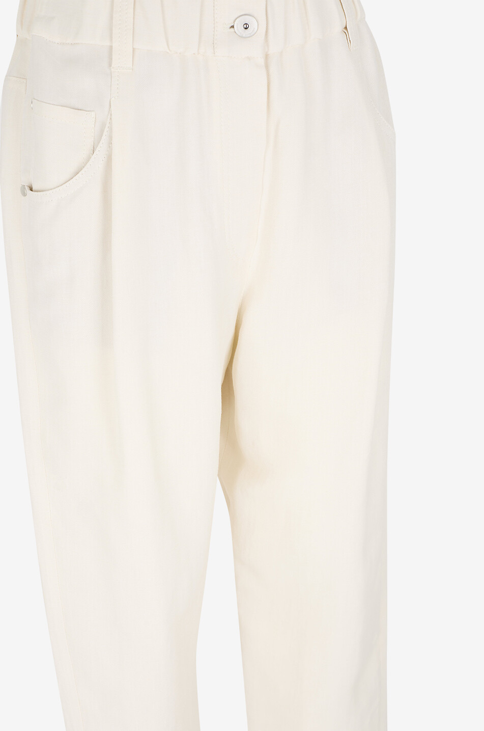 BRUNELLO CUCINELLI Monili viscose and linen twill baggy trousers Women Light beige 3