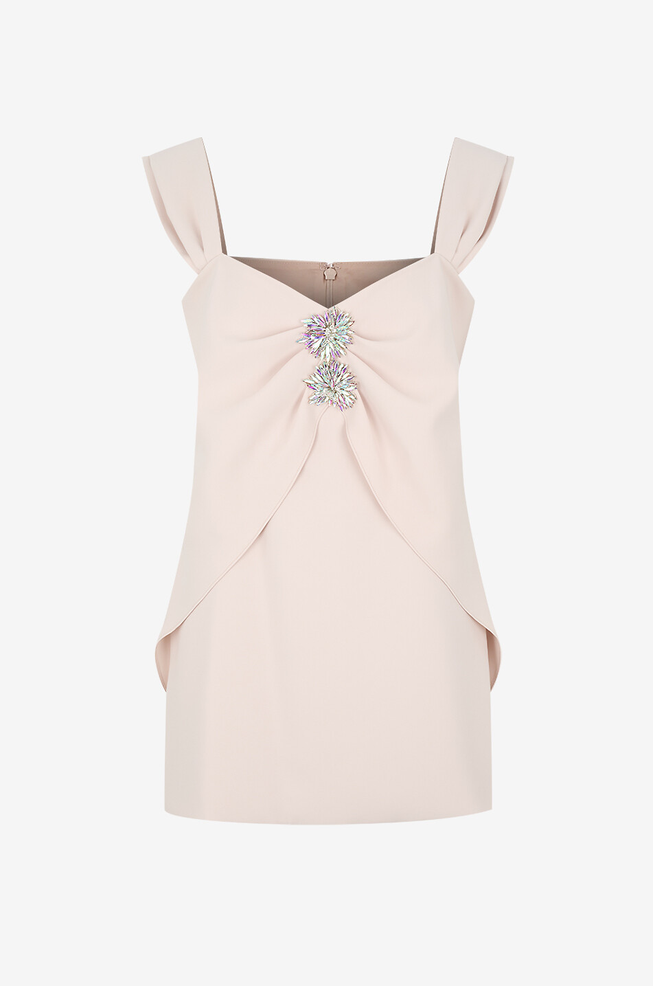 COSTARELLOS Top ajusté en crêpe à bretelles orné de cristaux Naida Femme ROSE CLAIR 1