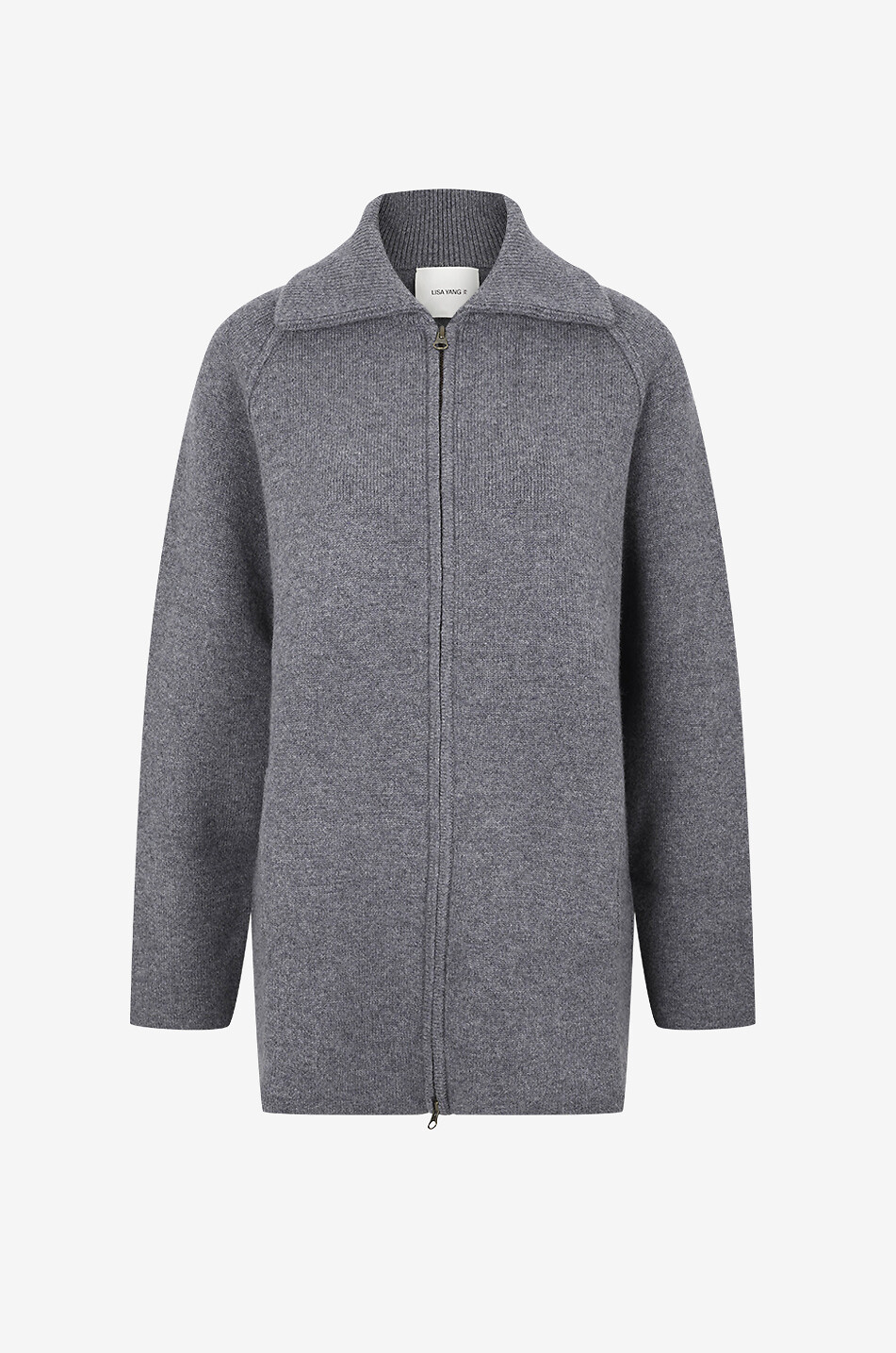 LISA YANG Gardenia cashmere full-zip long cardigan Women DARK GREY 1