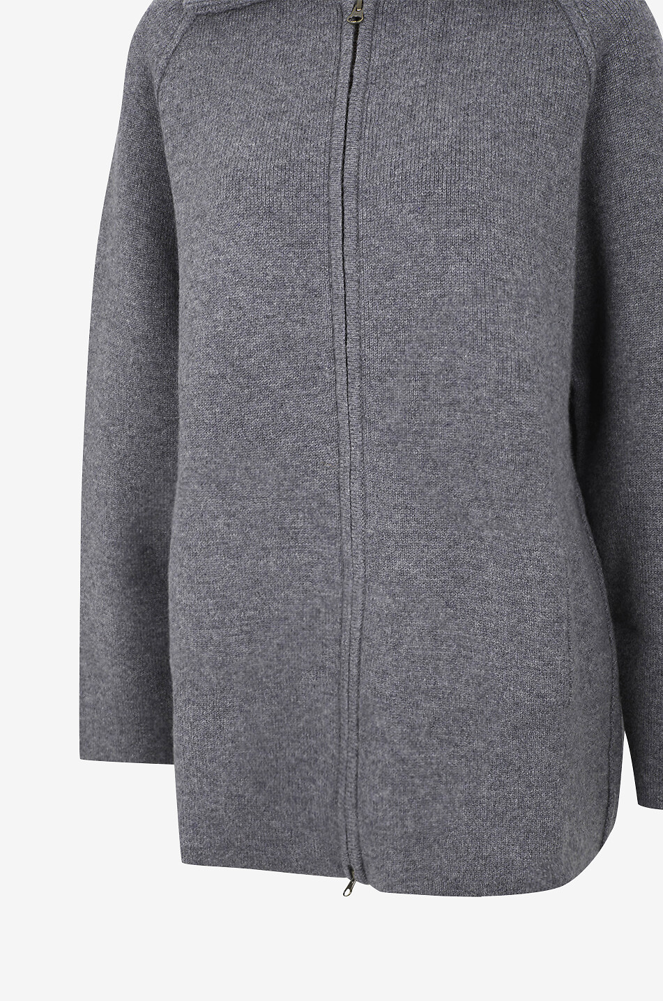 LISA YANG Gardenia cashmere full-zip long cardigan Women DARK GREY 3