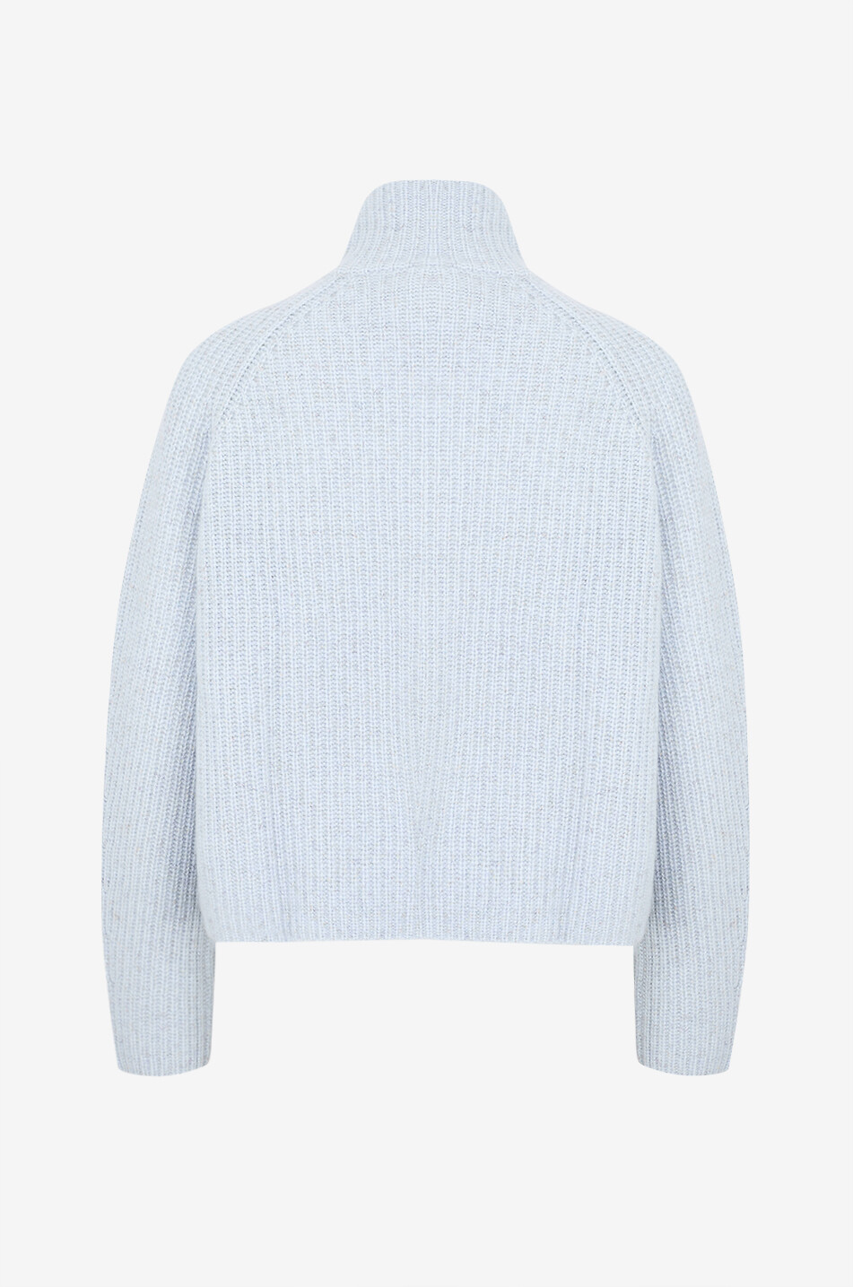 LISA YANG Cardigan zippé à col montant en cachemire côtelé Sadie Femme BLEU CLAIR 2