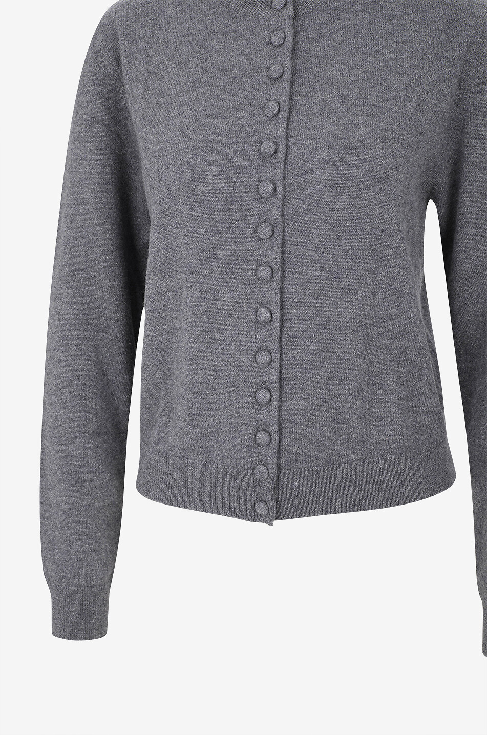 LISA YANG Wilona round neck cashmere cardigan Women DARK GREY 3