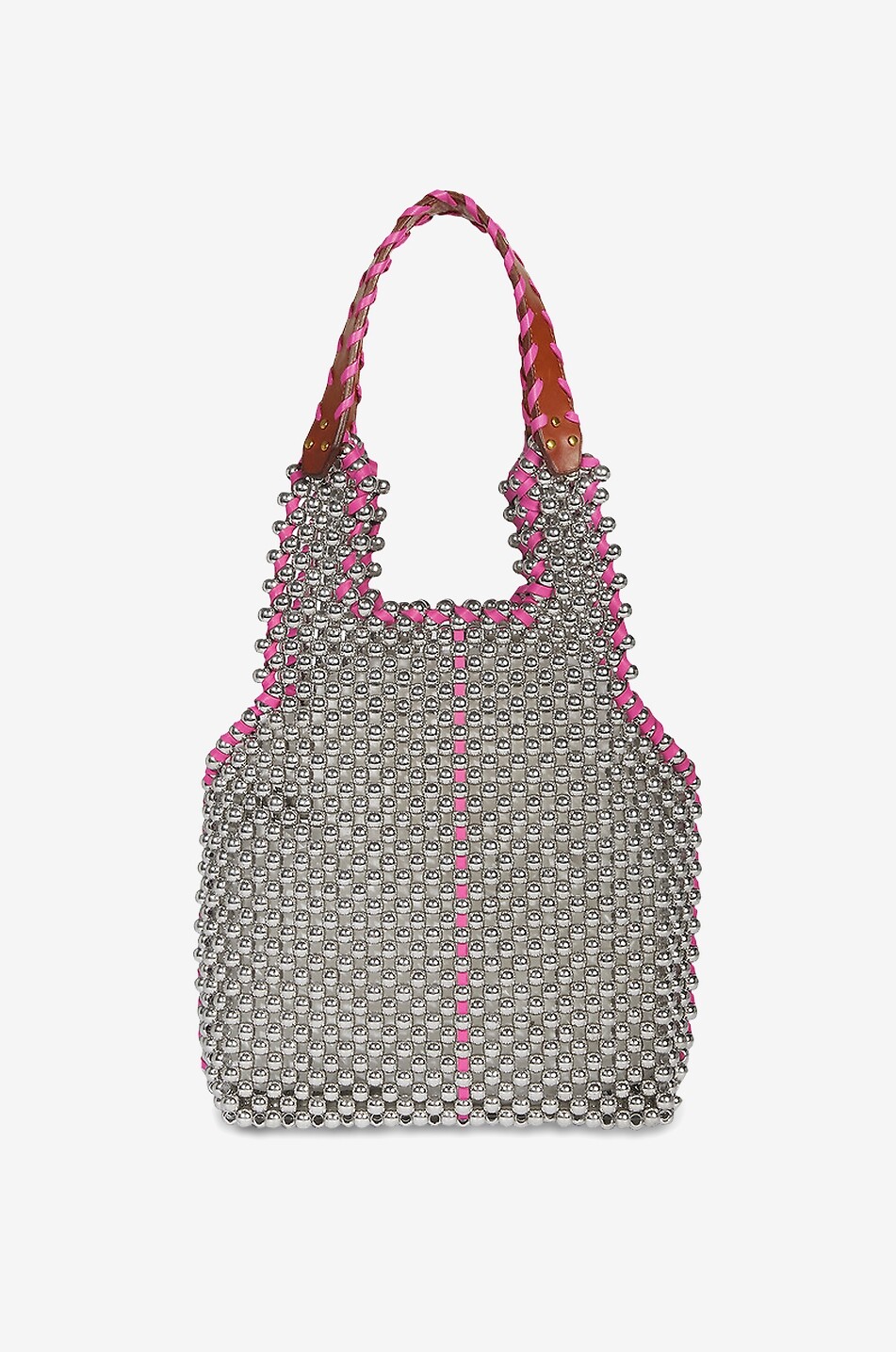 JEROME DREYFUSS Schultertasche aus metallisierten Perlen Marcel Damen ROSA 1