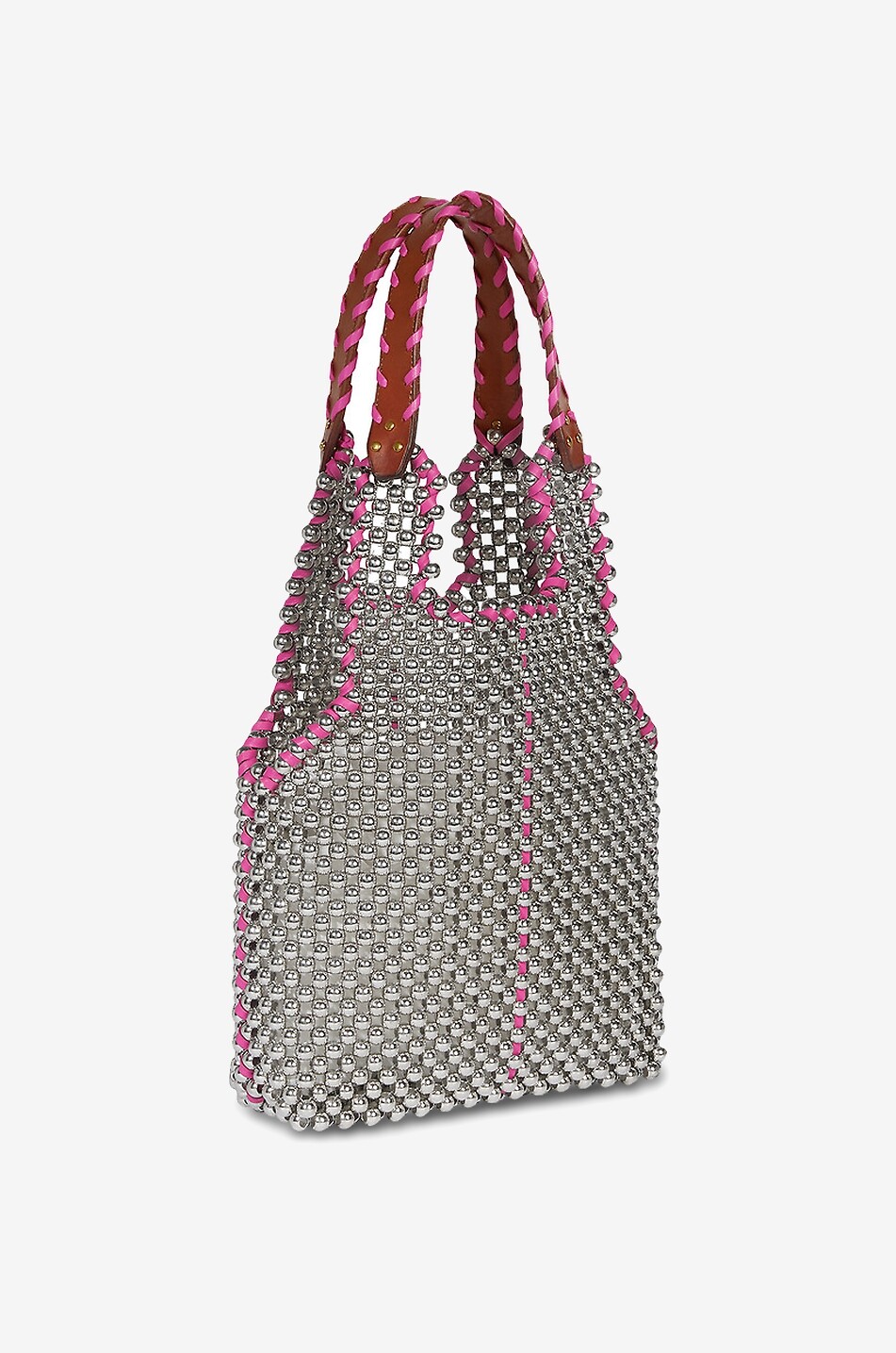 JEROME DREYFUSS Schultertasche aus metallisierten Perlen Marcel Damen ROSA 2