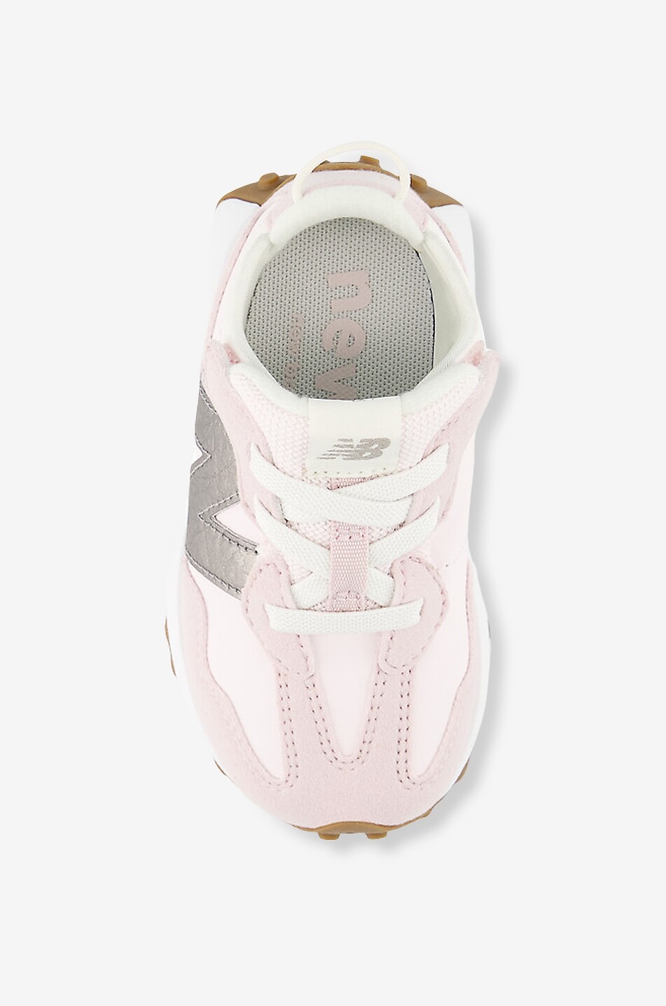 NEW BALANCE 327 NEW-B girl's logo Velcro strap low-top sneakers Girl LIGHT PINK 4