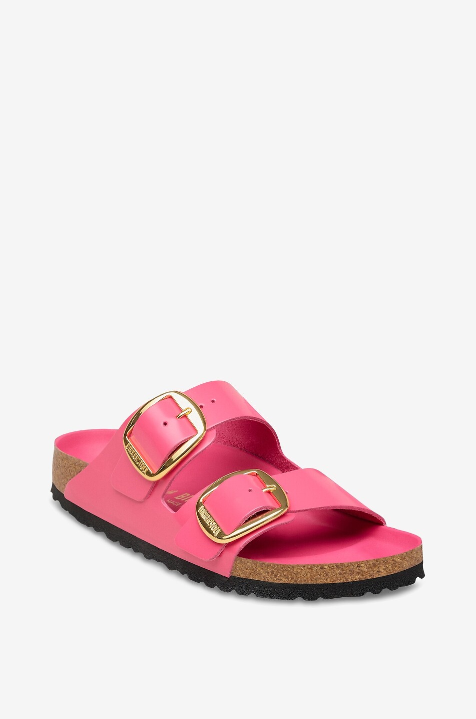 Arizona Big Buckle flat patent leather sandals