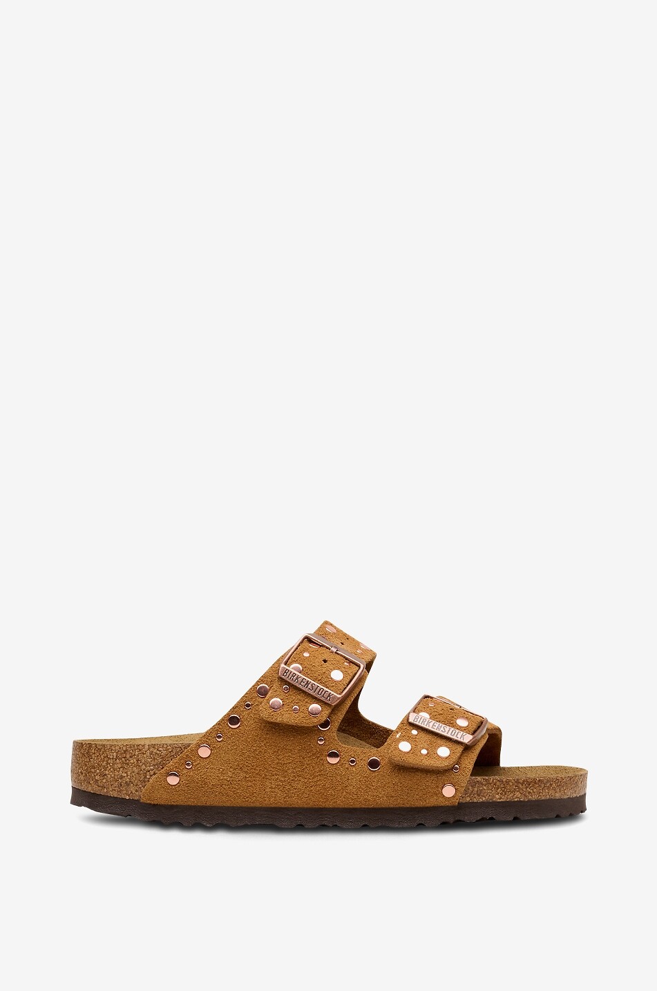 BIRKENSTOCK Arizona Rivet studded suede flat sandals Women BROWN 2