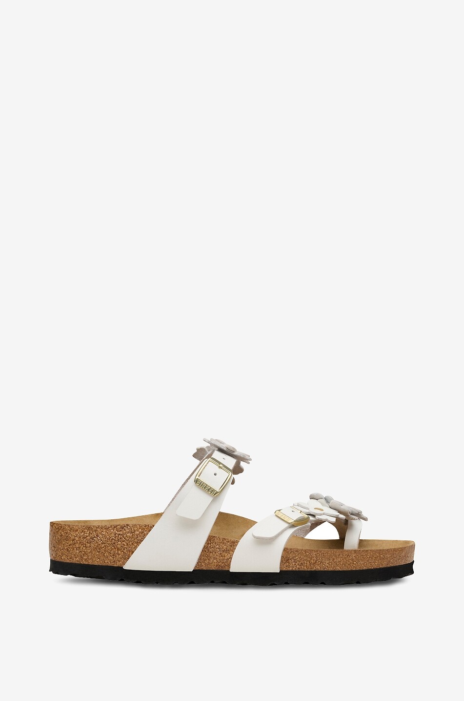 BIRKENSTOCK Mayari leather flat sandals with flower appliqué Women WHITE 2