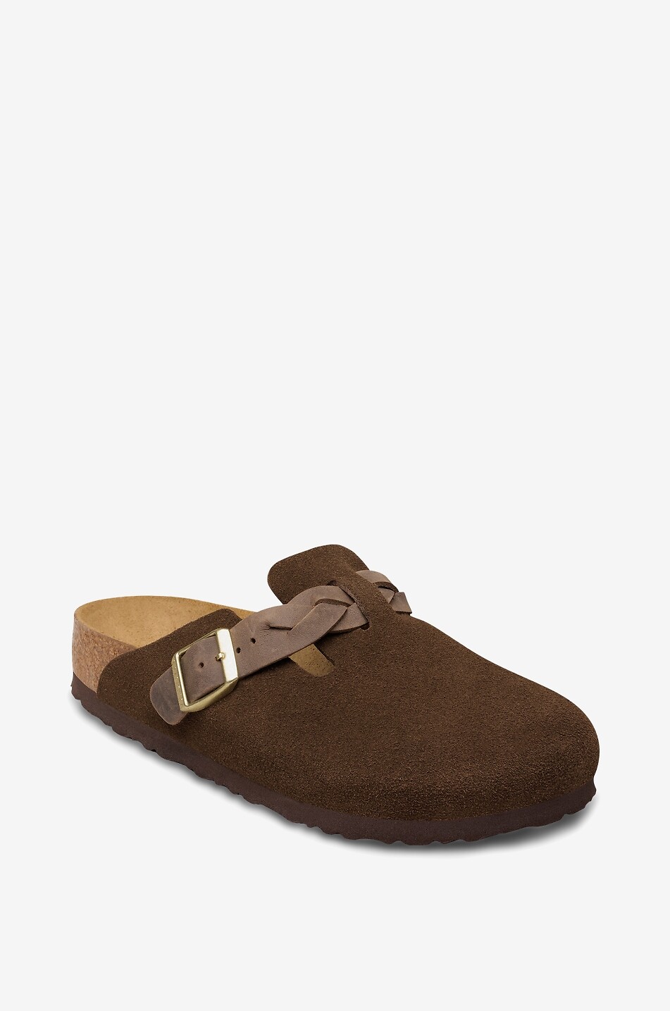 Boston Braided suede clogs with leather braid
