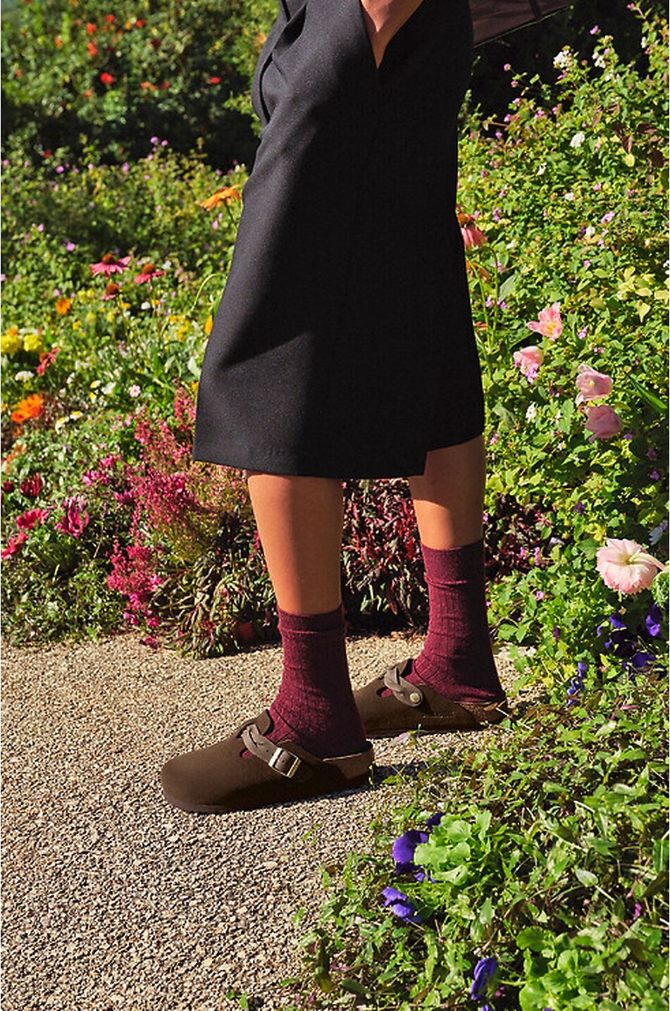 BIRKENSTOCK Boston Braided suede clogs with leather braid Women DARK BROWN 4