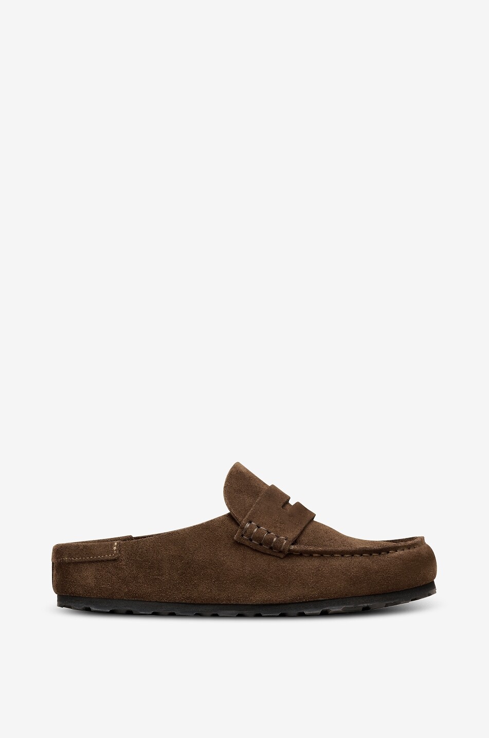 BIRKENSTOCK Sabot esprit mocassin en daim Naples Wrapped Femme MARRON FONCÉ 2