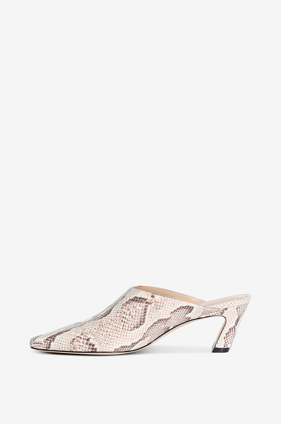 STUART WEITZMAN Stassi 50 python embossed leather block-heel mules Women EGGSHELL 3