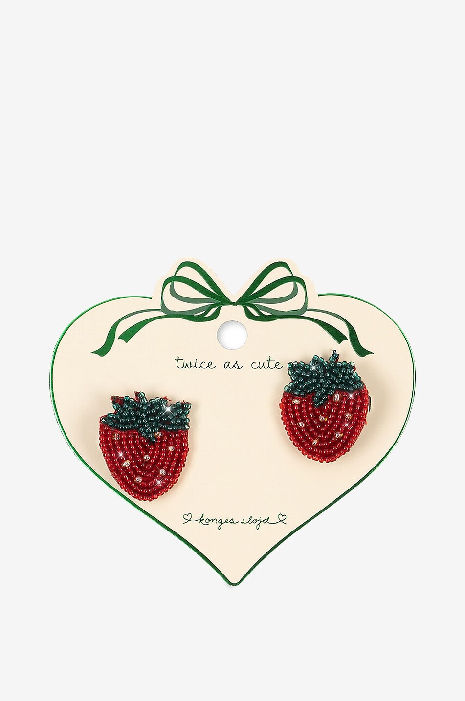 KONGES SLØJD Lot de 2 barrettes en perles de verre fille Strawberry Fille ROUGE 1