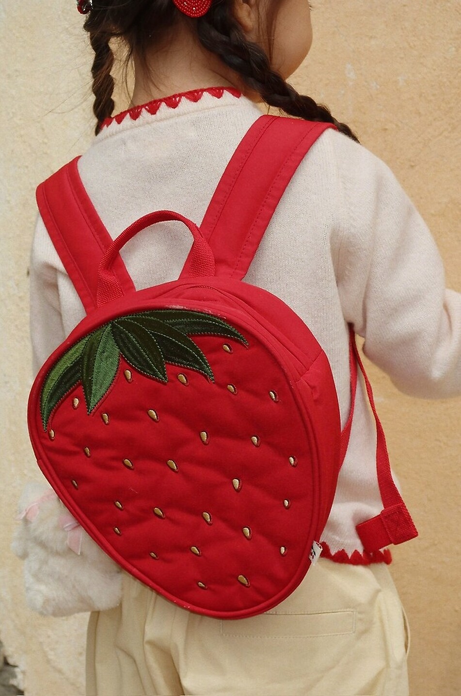 KONGES SLØJD Mini-Rucksack für Kinder Strawberry Unisex ROT 3