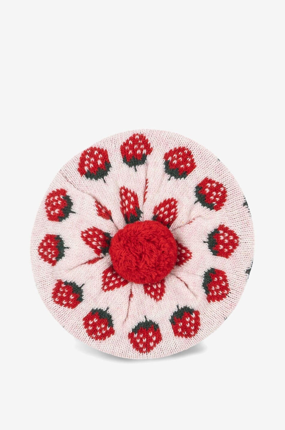 KONGES SLØJD Belou Strawberry wool blend beret with pompom for girls Girl LIGHT PINK 1