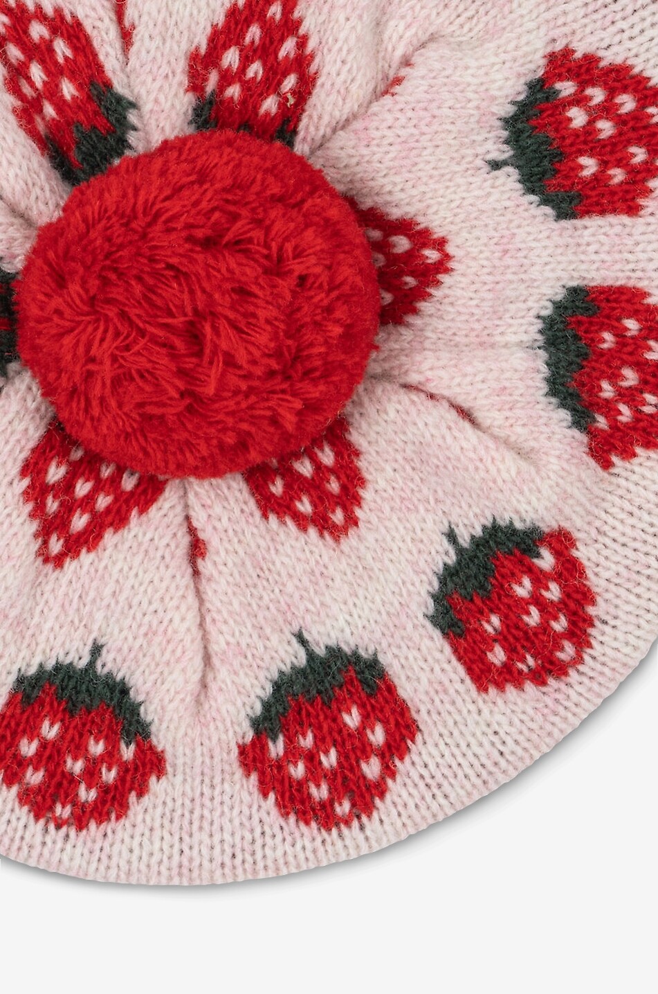 KONGES SLØJD Belou Strawberry wool blend beret with pompom for girls Girl LIGHT PINK 2