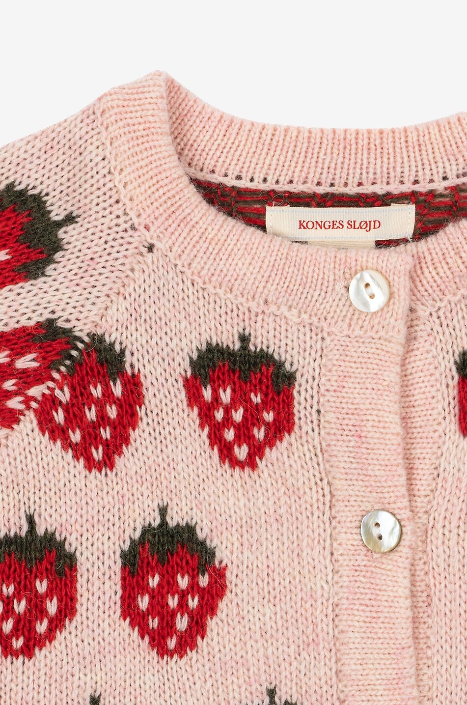 KONGES SLØJD Mädchen-Cardigan aus Wollmix Belou Strawberry Mädchen ROSA 4