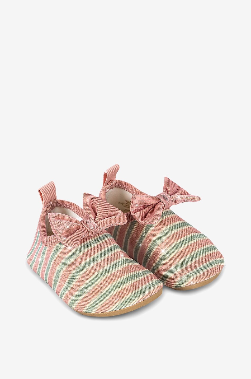 KONGES SLØJD Gestreifte Badesandalen mit Schleife für Mädchen Bow Wow Mädchen ROSA 2
