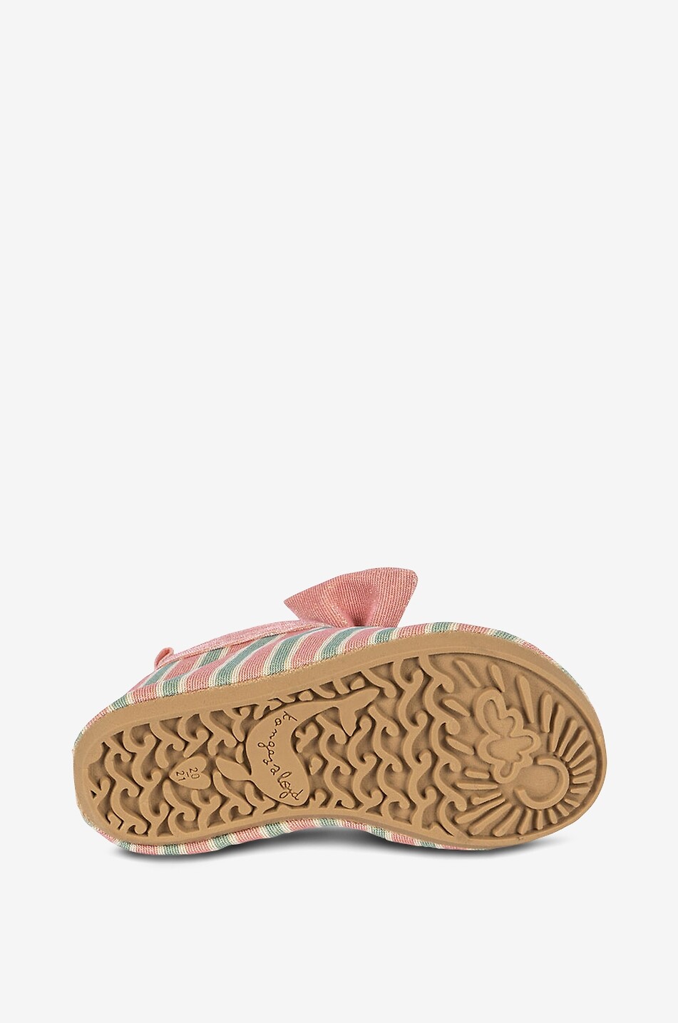 KONGES SLØJD Gestreifte Badesandalen mit Schleife für Mädchen Bow Wow Mädchen ROSA 3