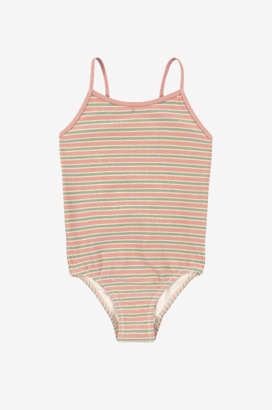 Bow Wow striped bow-adorned girls' swimsuit
