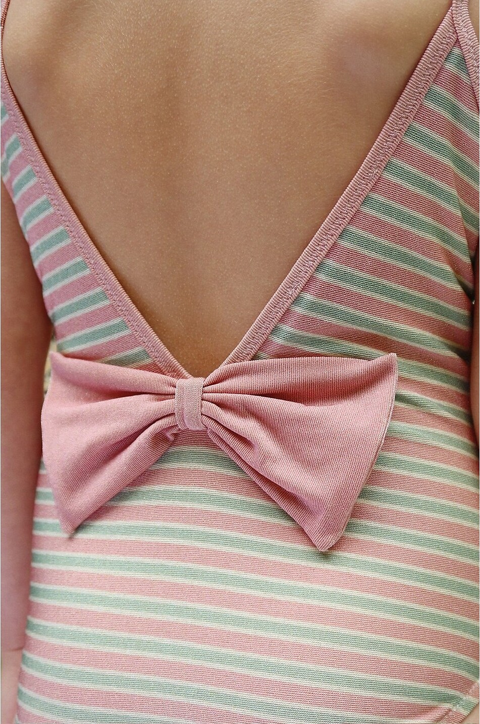 KONGES SLØJD Bow Wow striped bow-adorned girls' swimsuit Girl PINK 4