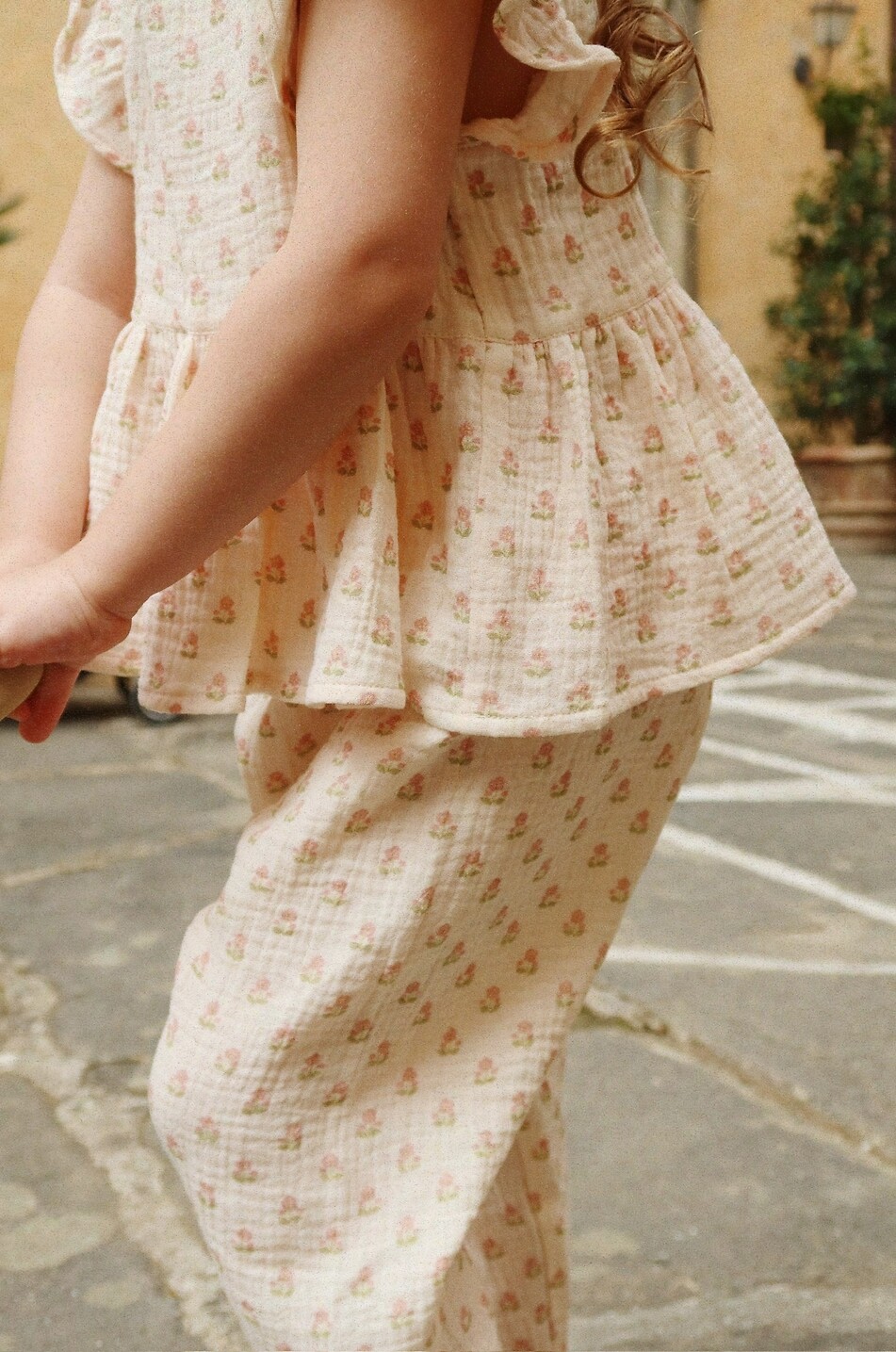 KONGES SLØJD Pantalon fille en gaze de coton imprimé Coco Fille ROSE CLAIR 5