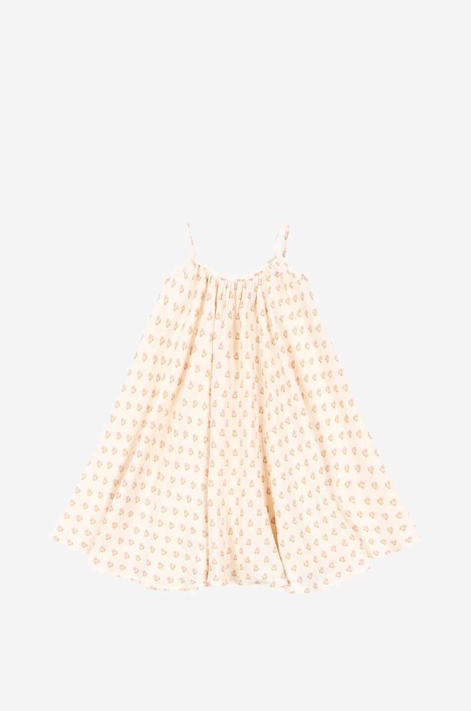 Robe trapèze à bretelles en gaze fille Coco Carta Rosa