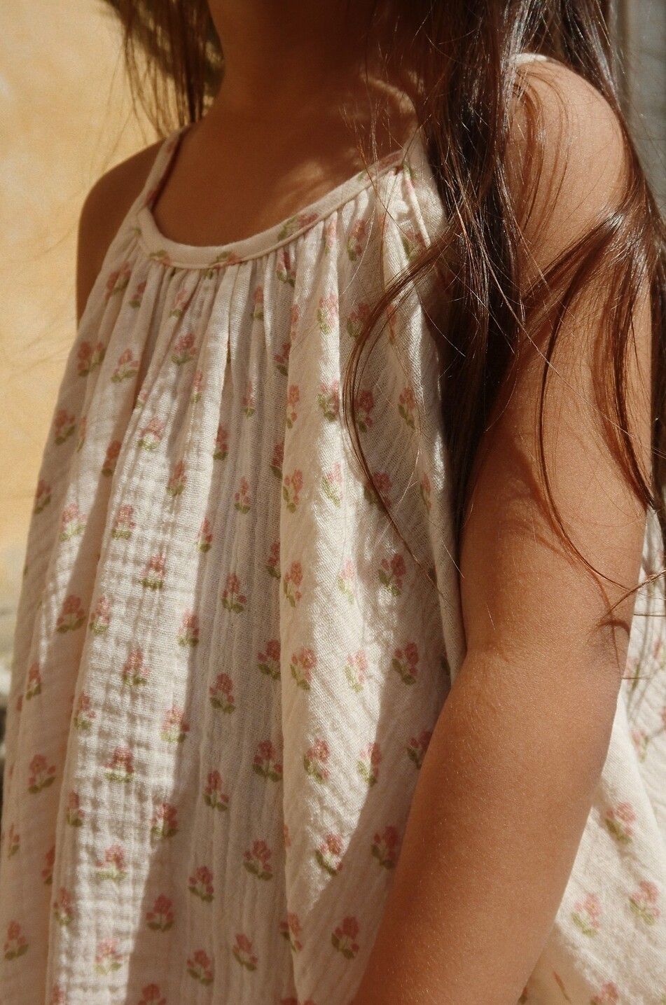 KONGES SLØJD Robe trapèze à bretelles en gaze fille Coco Carta Rosa Fille ROSE CLAIR 4