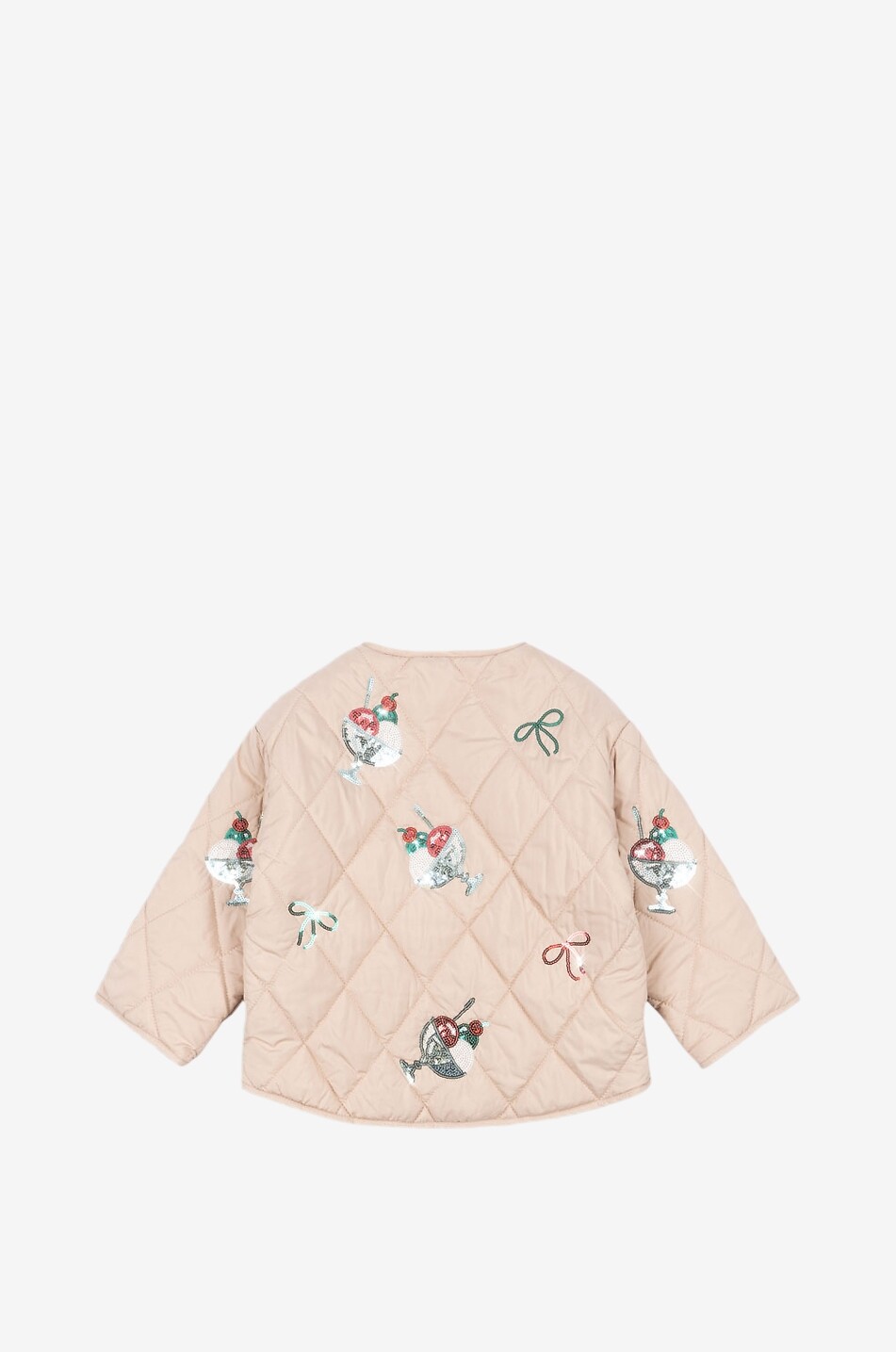 KONGES SLØJD Bestickte Mädchen-Steppjacke Flora Sequin Gelato Mädchen HELLROSA 2