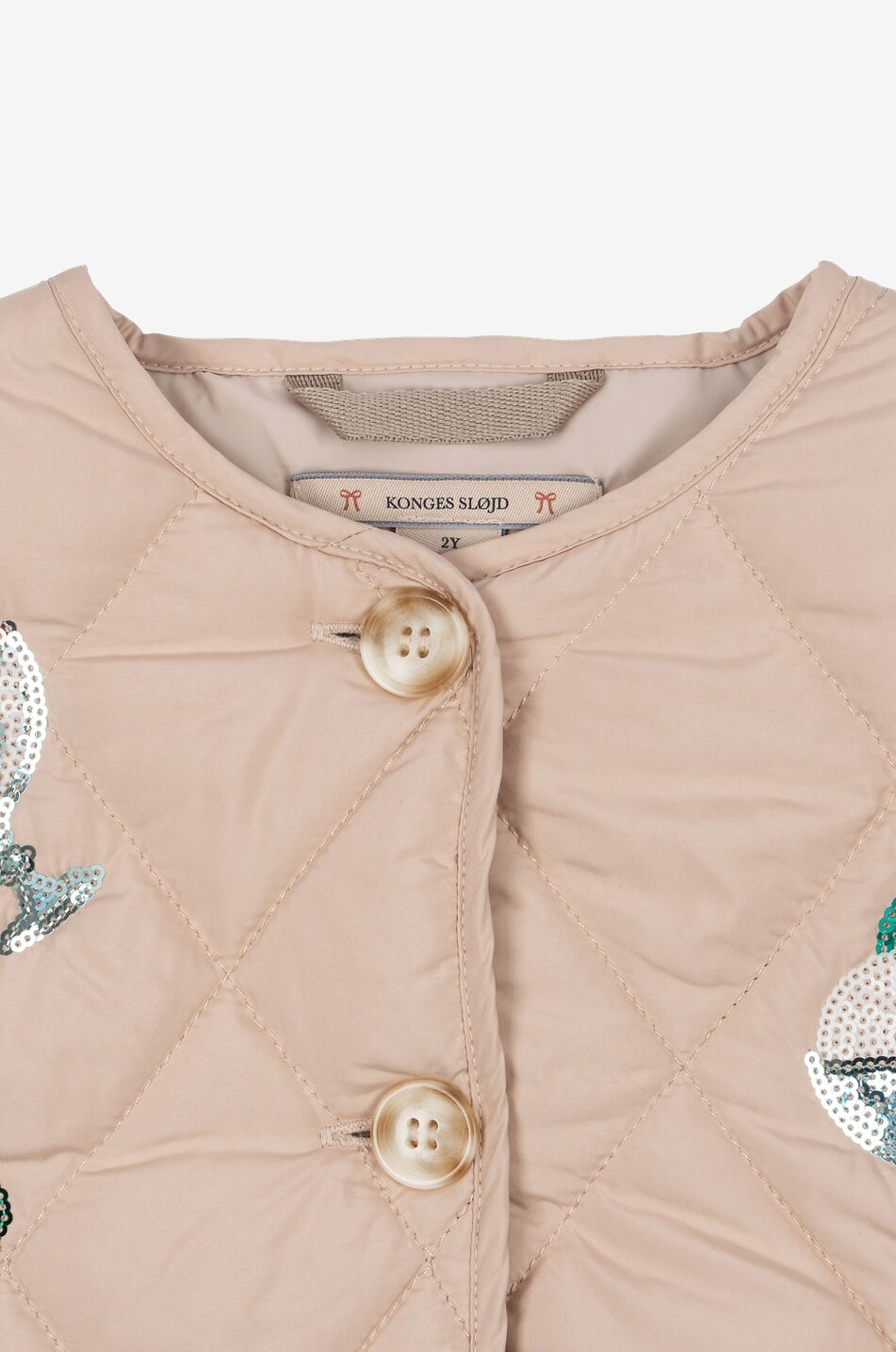 KONGES SLØJD Bestickte Mädchen-Steppjacke Flora Sequin Gelato Mädchen HELLROSA 5
