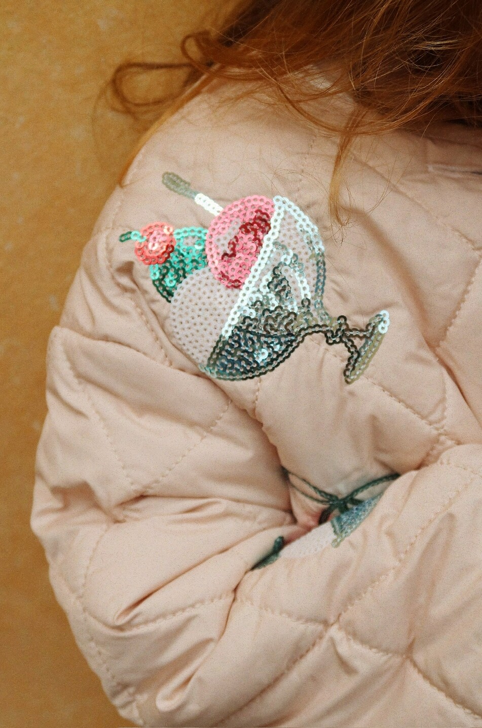 KONGES SLØJD Bestickte Mädchen-Steppjacke Flora Sequin Gelato Mädchen HELLROSA 4