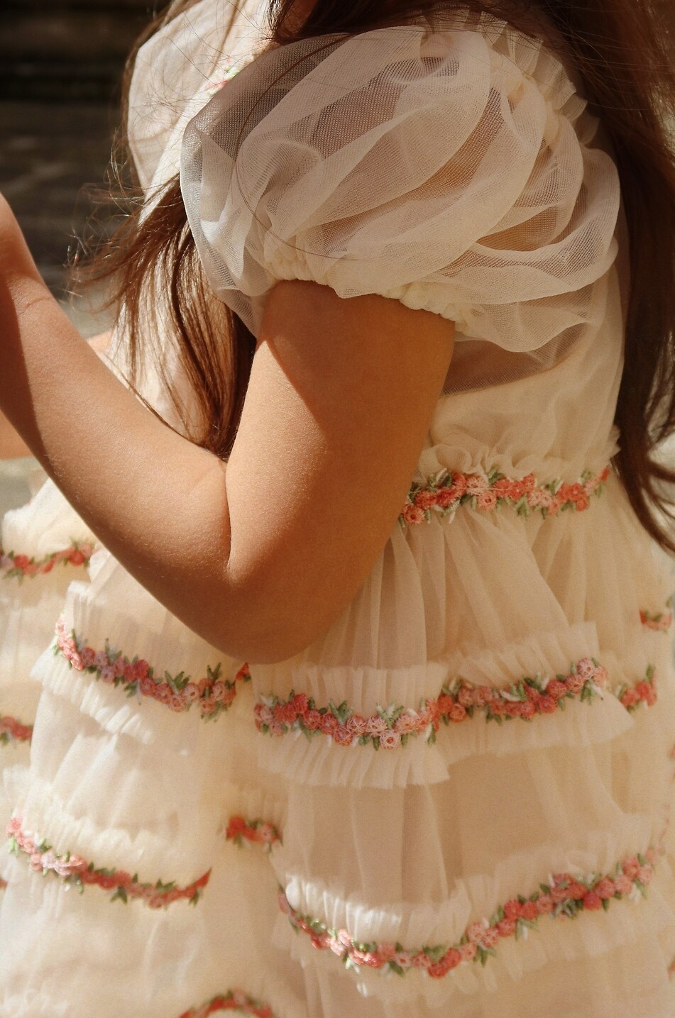 KONGES SLØJD Joelle girl's short embroidered tulle dress Girl LIGHT PINK 6