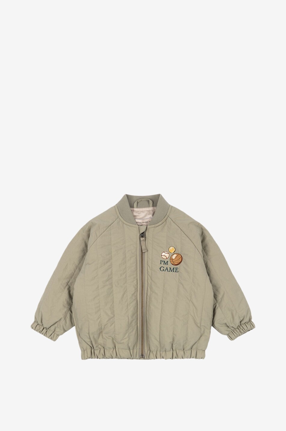 Juno I'm Game Laurel Oak boys' quilted nylon embroidered bomber jacket