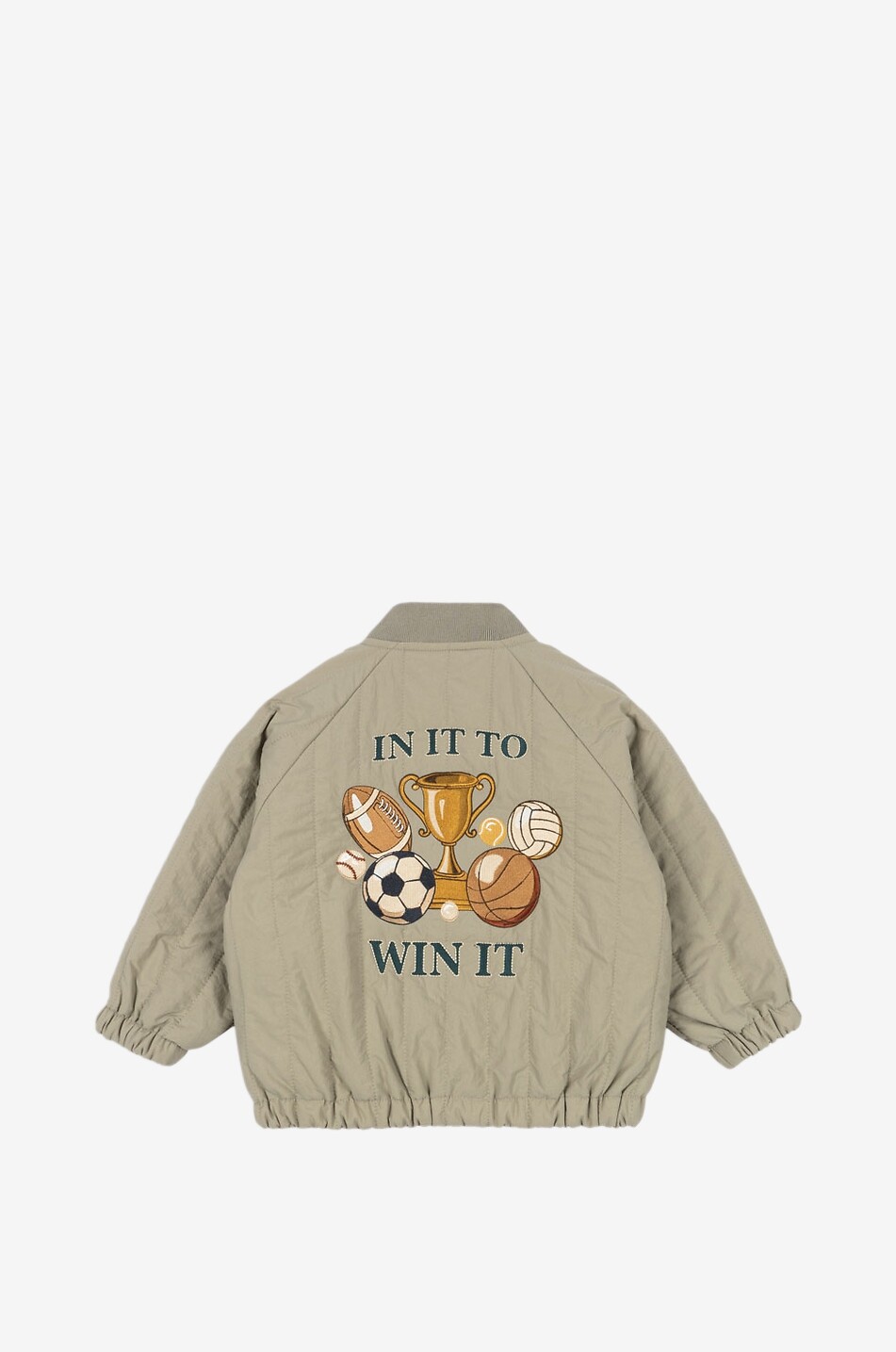 KONGES SLØJD Juno I'm Game Laurel Oak boys' quilted nylon embroidered bomber jacket Boy KHAKI 2