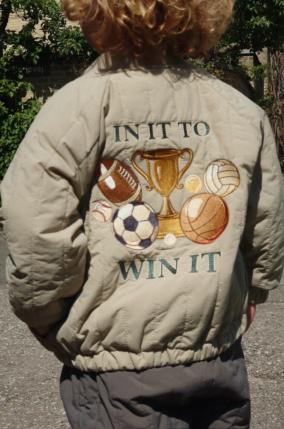 KONGES SLØJD Juno I'm Game Laurel Oak boys' quilted nylon embroidered bomber jacket Boy KHAKI 3