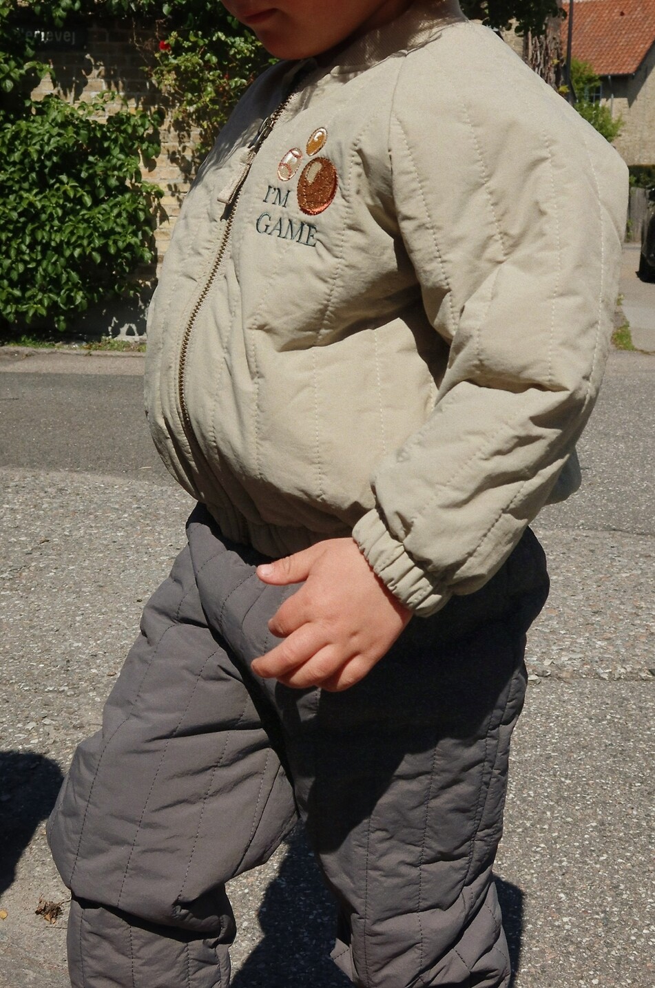 KONGES SLØJD Juno I'm Game Laurel Oak boys' quilted nylon embroidered bomber jacket Boy KHAKI 4