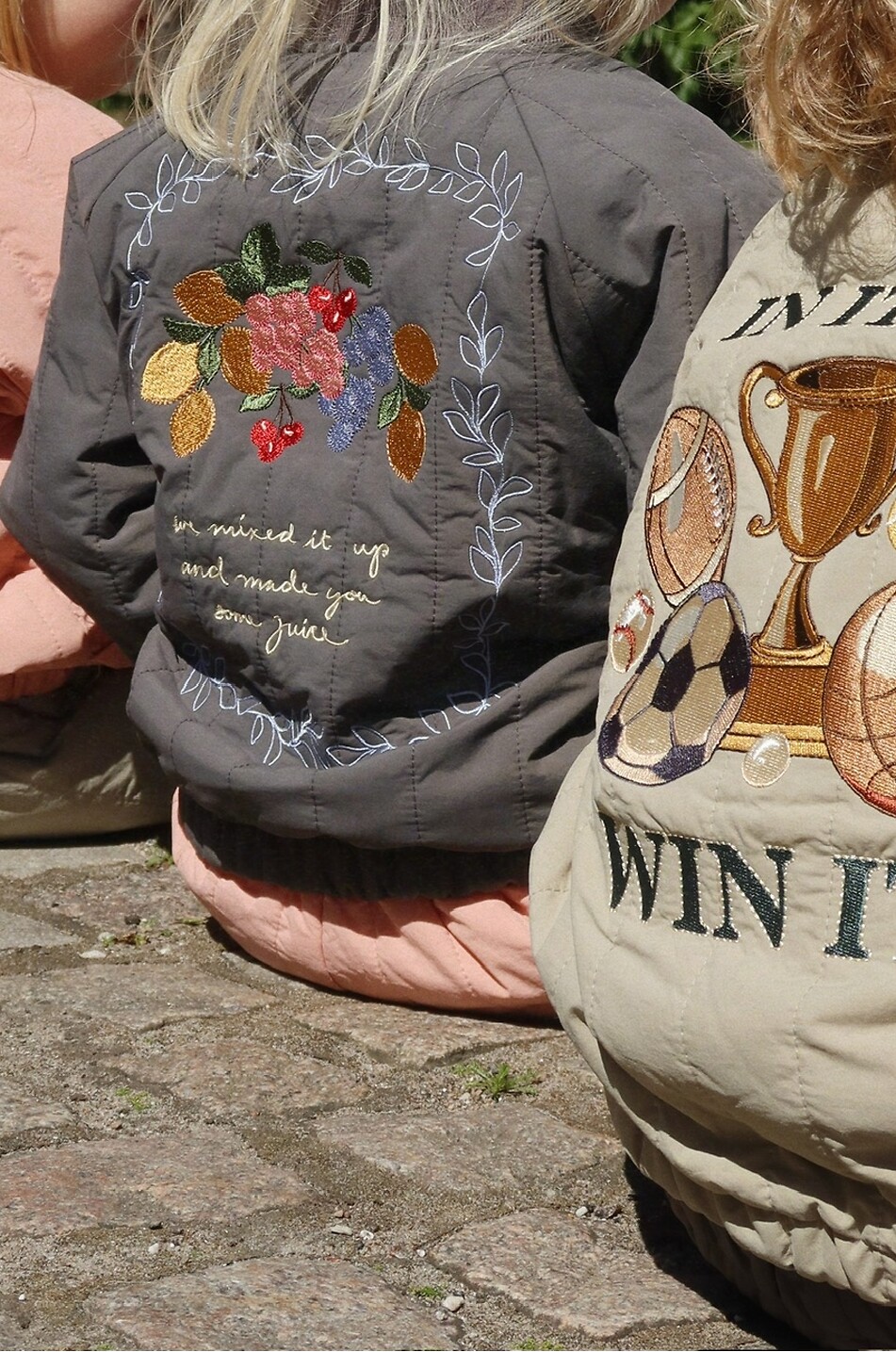 KONGES SLØJD Juno I'm Game Laurel Oak boys' quilted nylon embroidered bomber jacket Boy KHAKI 6