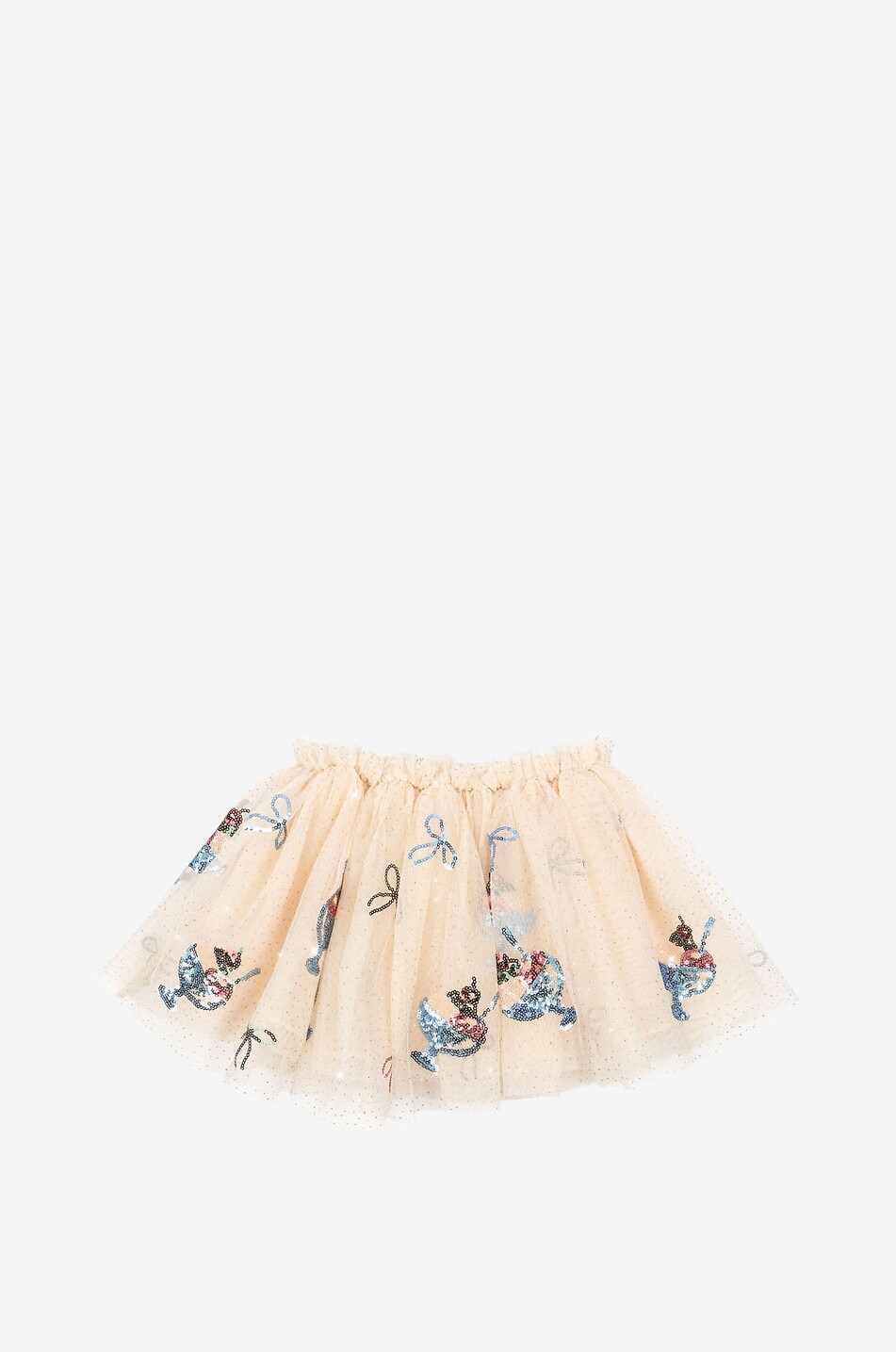 KONGES SLØJD Yvonne Gelato girl's sequin-embellished tulle short skirt Girl BEIGE 2
