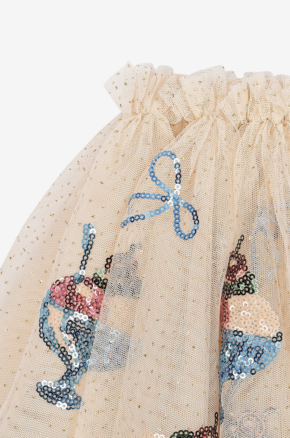 KONGES SLØJD Yvonne Gelato girl's sequin-embellished tulle short skirt Girl BEIGE 3