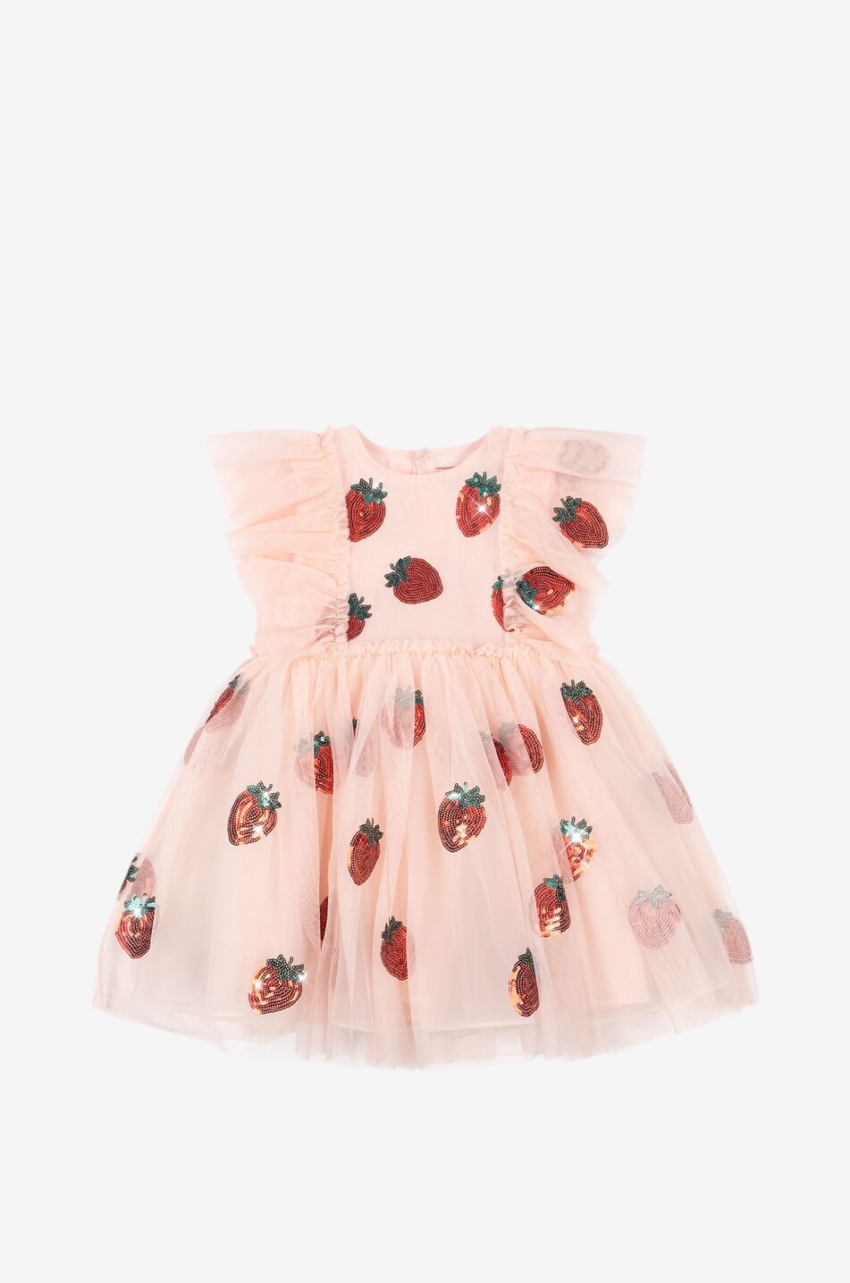 KONGES SLØJD Yvonne Frill Strawberry girl's sequin embellished tulle dress Girl LIGHT PINK 1