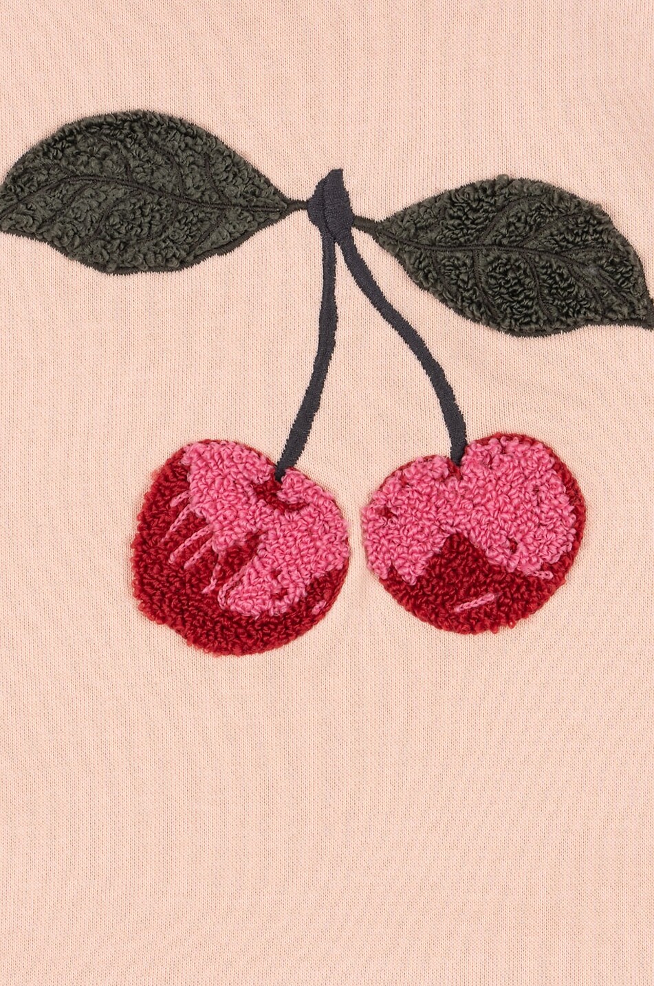 KONGES SLØJD Lou Evening Sand girl's cherry embroidered sweat dress Girl PINK 3